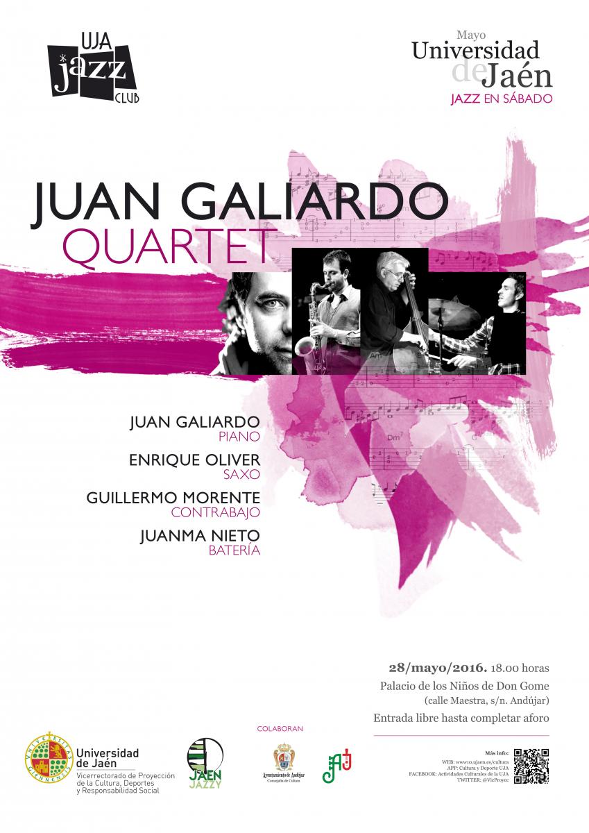 Cartel del concierto Club de Jazz UJA : Juan Galiardo Quartet